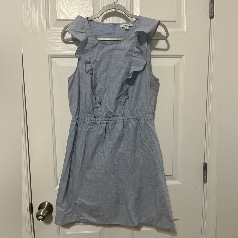 Madewell Light Blue Textured Dress